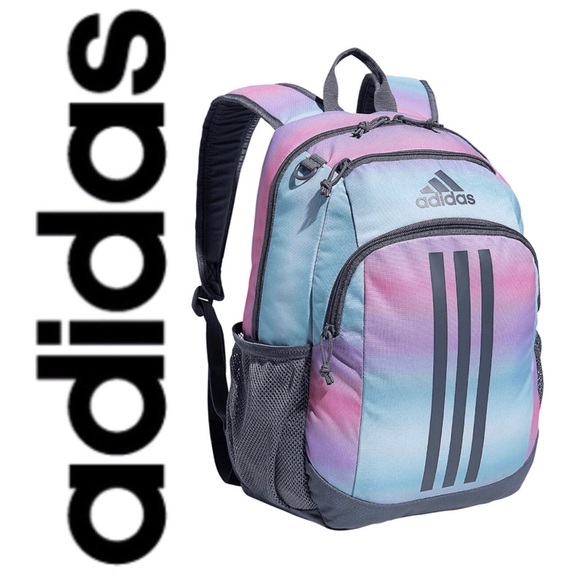 NEW ADIDAS Backpack YOUNG BTS CREATOR 2 BACKPACK Pink Blue Girl’s - Picture 8 of 15